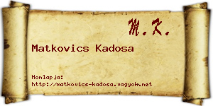 Matkovics Kadosa névjegykártya